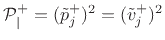 $ {\cal P_j^+} = (\tilde{p}_j^+)^2 = (\tilde{v}_j^+)^2$