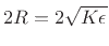 $ 2R=2\sqrt{K\epsilon }$