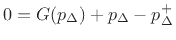 $ p_b^{+}-p_b^{-}=2p_b^{+}-p_m-(p_b^{+}+p_b^{-}-p_m)\isdeftext p_{\Delta}-p_{\Delta}^{+}$