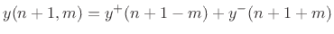 $ y(n+1,m) = y^{+}(n+1-m) + y^{-}(n+1+m)$