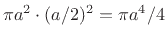 $ \pi a^2 \cdot (a/2)^2 = \pi a^4/4$
