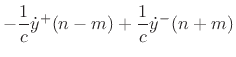 $\displaystyle y'^{+}(n-m) + y'^{-}(n+m)$