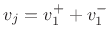 $\displaystyle v^{-}_1 = v_j - v^{+}_1 = \left[\frac{2\,R_1}{R_1+R_2} - 1\right]v^{+}_1 = \frac{R_1-R_2}{R_1+R_2} v^{+}_1.
$