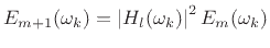 $\displaystyle \log(E_{m+1}) = \log(E_m) + \log(\vert H_l\vert^2),
$