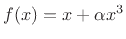 $\displaystyle f(x) = x + \alpha x^2
$