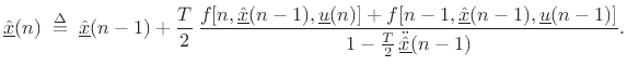 $ \ddot{\underline{\hat{x}}}(n-1)$