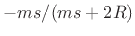 $\displaystyle \zbox {\hat{\rho}_v(s)
\isdefs \frac{V^{-}_1(s)}{V^{+}_1(s)}
\eqsp -\frac{ms}{ms+2R}}
$