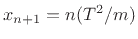 $ (x_{n+1}-x_n)/T = T/m = v_n$