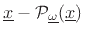 $ R= \vert\vert\,\underline{x}\,\vert\vert \sin(\theta_{\underline{\tilde{\omega}}\underline{x}})$