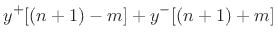 $\displaystyle y^{+}[(n+1)-m] + y^{-}[(n+1)+m]$