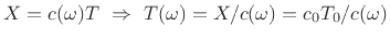 $\displaystyle c(\omega) \isdef c_0\left(1 + \frac{\kappa\omega^2}{2Kc_0^2}\right).
$