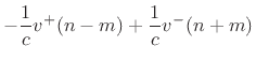 $\displaystyle -\frac{1}{c} \dot y^{+}(n-m) + \frac{1}{c}\dot y^{-}(n+m)$