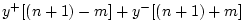 $\displaystyle y^{+}[(n+1)-m] + y^{-}[(n+1)+m]$