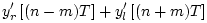 $\displaystyle y'_r\left[(n-m)T\right]+ y'_l\left[(n+m)T\right]$