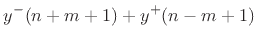 $\displaystyle y^{-}(n+m+1) + y^{+}(n-m+1)$