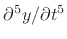 $ {\partial^5 y/\partial t^5}$