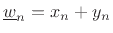 \begin{eqnarray*}
\underline{x}&\isdef & (x_0,x_1,\ldots,x_{N-1})\\
\underline{y}&\isdef & (y_0,y_1,\ldots,y_{N-1}),
\end{eqnarray*}