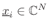 $ \underline{x}_i\in\mathbb{C}^N$
