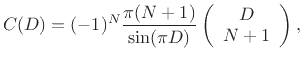 $\displaystyle w(n) = \left(\begin{array}{c}N\\ n\end{array}\right), \quad n=0,1,2,\ldots N
$