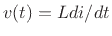 $ v(t) = L di/dt$