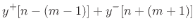 $\displaystyle y^{+}[n-(m-1)] + y^{-}[n+(m+1)]$