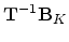 $\displaystyle \mathbf{T}^{-1}\mathbf{B}_K$