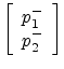 $\displaystyle \left[\begin{array}{l} p_1^- \\  p_2^- \end{array}\right]$