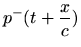 $\displaystyle p^{-}(t+\frac{x}{c})$